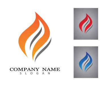 Alev Logosu Vektör Simgesi Yağ, gaz ve enerji logosu kavramını ateşle
