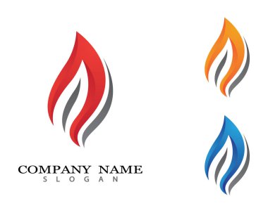 Alev Logosu Vektör Simgesi Yağ, gaz ve enerji logosu kavramını ateşle