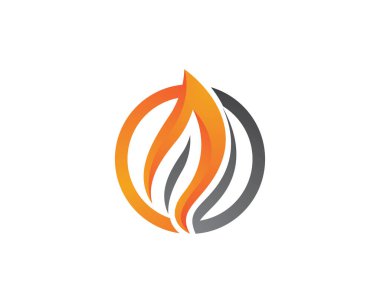 Alev Logosu Vektör Simgesi Yağ, gaz ve enerji logosu kavramını ateşle