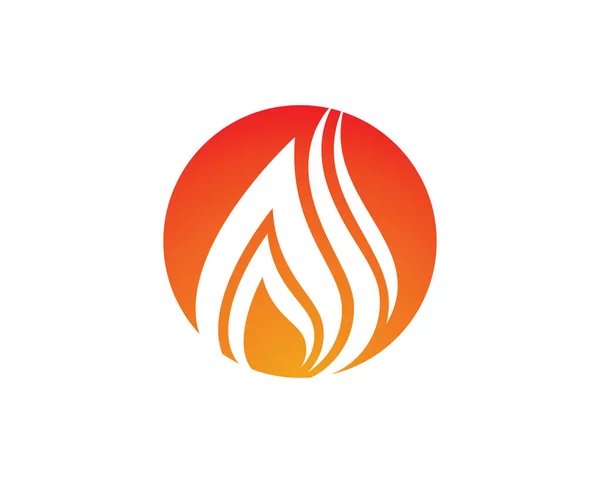 Incendio Llama Logo Plantilla Vector Icono Petróleo Gas Energía Logo — Archivo Imágenes Vectoriales