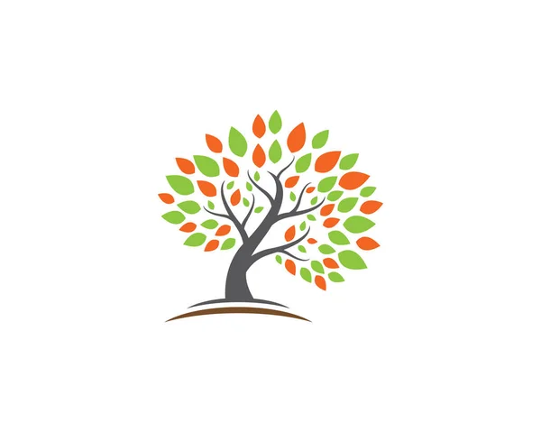 Logo Drzewa Szablon Wektor Ikona Ilustracja Projekt — Wektor stockowy