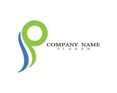 P harfi logo vektör illüstrasyon tasarımı