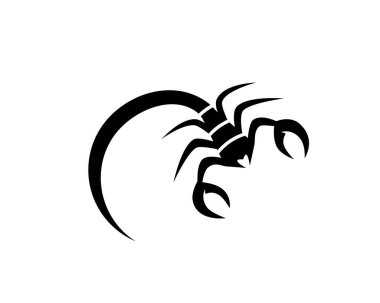 Scorpion logo şablonu vektör çizimi