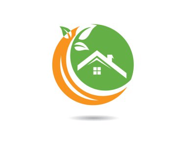 Yeşil yapraklı ekoloji doğa element ikonu logoları