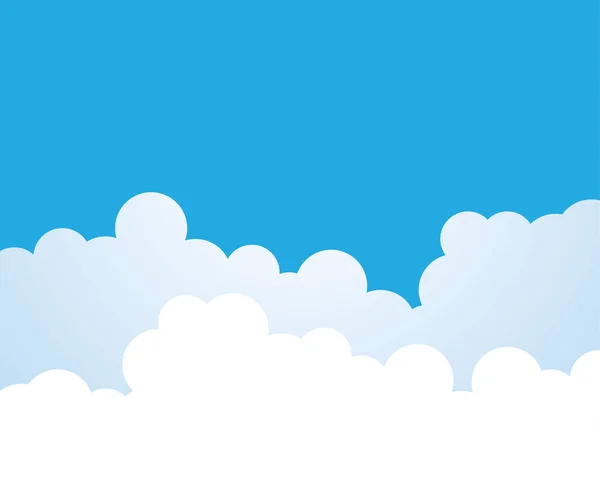 Bulut Vektör Resimleme Tasarımı Ile Mavi Gökyüzü — Stok Vektör