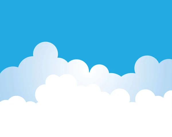 Blauer Himmel Mit Wolkenvektorsymbol Illustration Design — Stockvektor