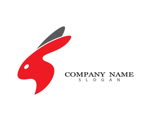 Logo Coniglio Modello Icona Vettoriale Illustrazione Design — Vettoriale Stock