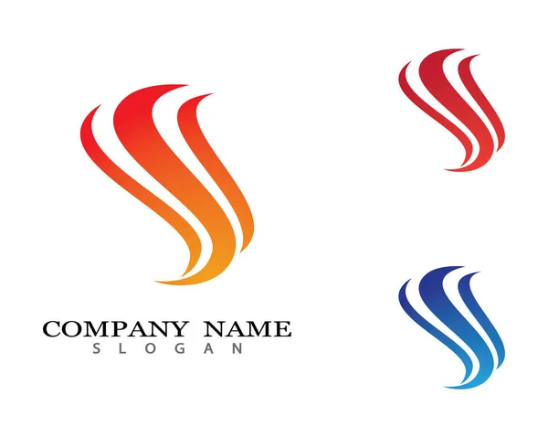 Požární Plamen Logo Šablona Vektorové Ikony Olej Plyn Energie Koncepce — Stockový vektor