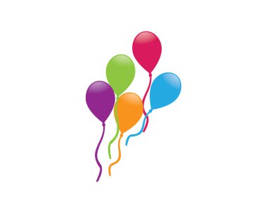 Uçan vektör şenlik balonları tatil için parlak balonlarla parlıyor.