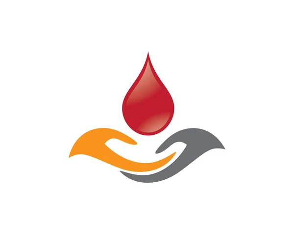 Blood Logo Sablon Vektor Ikon Illusztráció Tervezés — Stock Vector