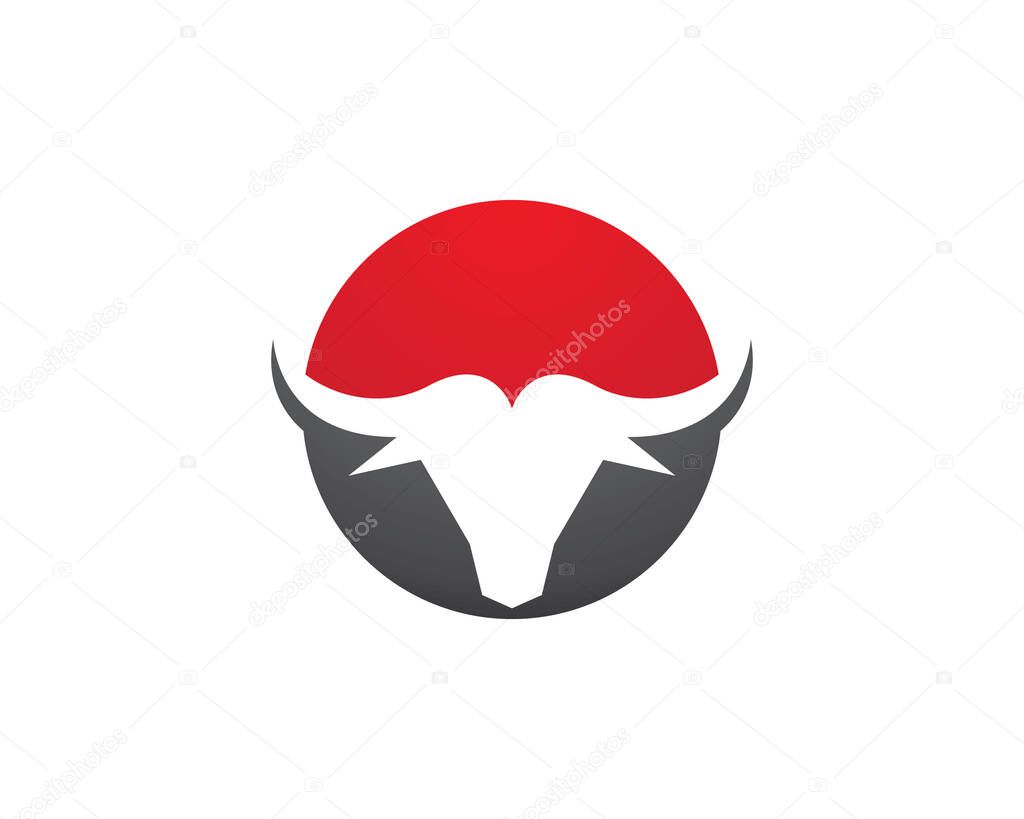 Bull logo template vector icon illustration design