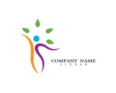 Sağlıklı Yaşam Logosu vektör ikonu çizimi tasarımı