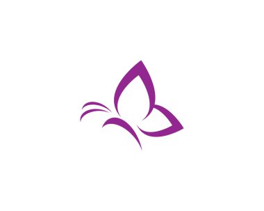 Kelebek logosu vektör ikonu çizimi tasarımı