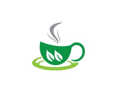 Çay fincanı logo şablonu vektör resimleme tasarımı