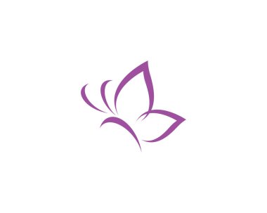 Kelebek logosu vektör ikonu çizimi tasarımı