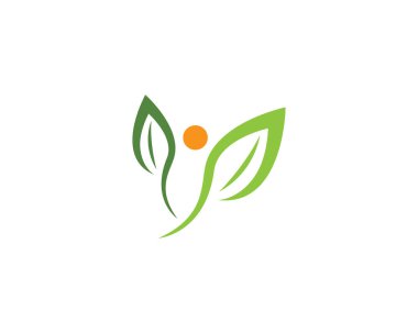 Yeşil yapraklı ekoloji doğa element ikonu logoları