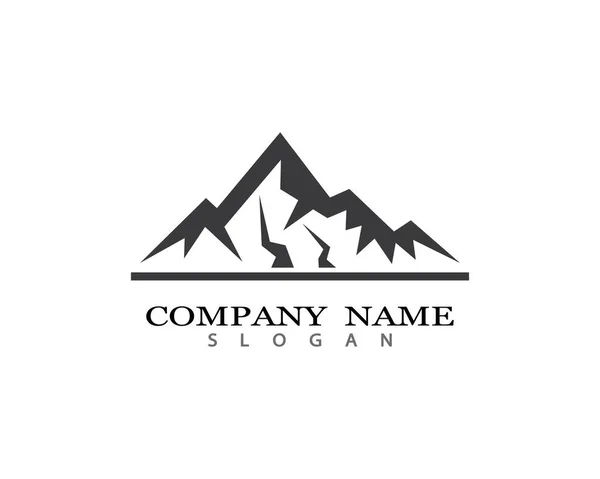 Mountain Logo Sablon Vektor Ikon Illusztráció Tervezés — Stock Vector