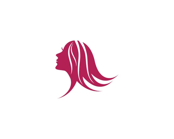 Modelo Cabelo Logotipo Ícone Vetor Ilustração Design — Vetor de Stock