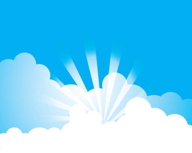 Bulut vektör resimleme tasarımı ile mavi gökyüzü