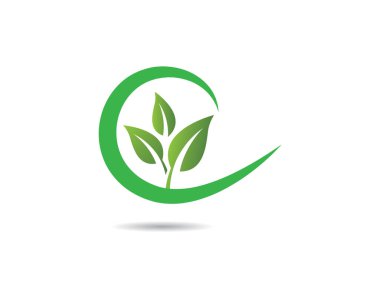 Yeşil yapraklı ekoloji doğa element ikonu logoları