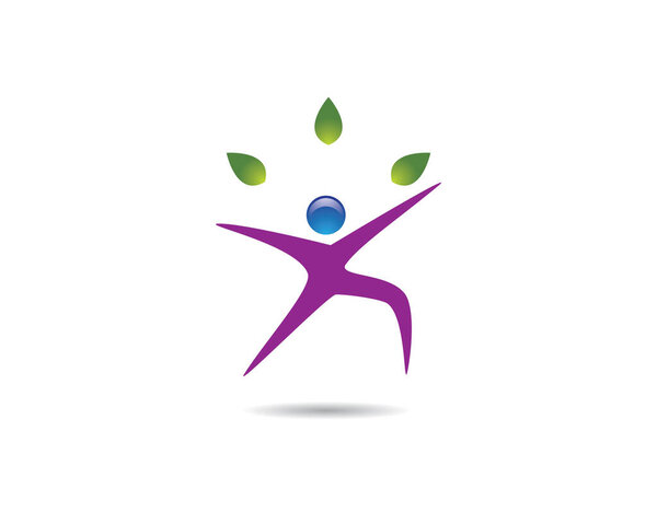 Дизайн векторной иконки логотипа здорового образа жизни
