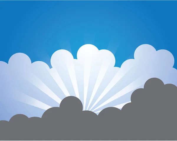 Céu Azul Com Desenho Ilustração Ícone Vetor Nuvem —  Vetores de Stock