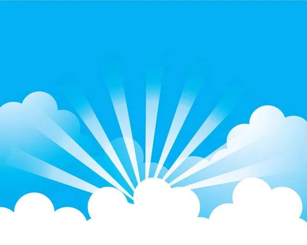Modrá Obloha Cloudovým Vektorem Ilustrace Design — Stockový vektor