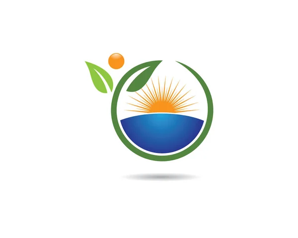 Logotipos Folha Verde Ecologia Elemento Natureza Vetor Ícone — Vetor de Stock
