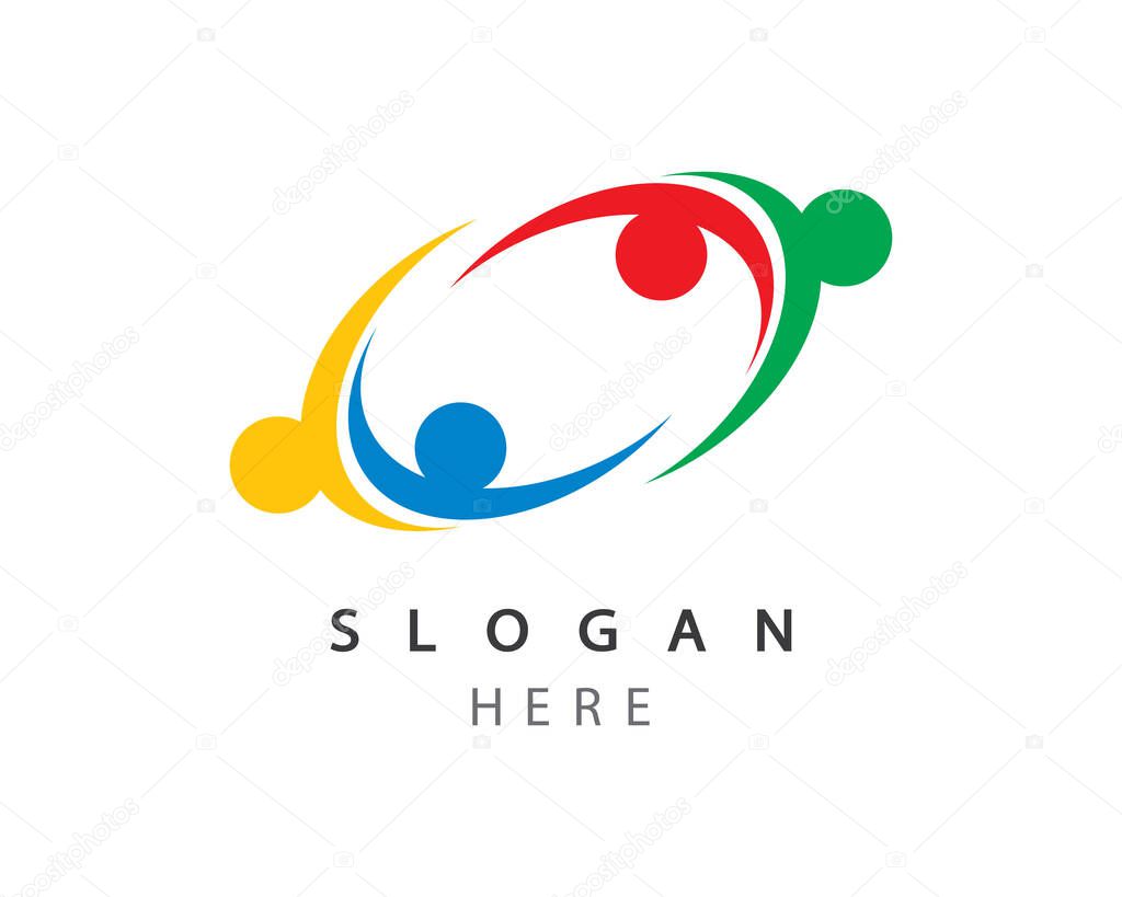 Adoption and community care logo template vector icon illustration design