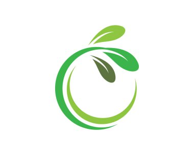 Yeşil yapraklı ekoloji doğa element ikonu logoları
