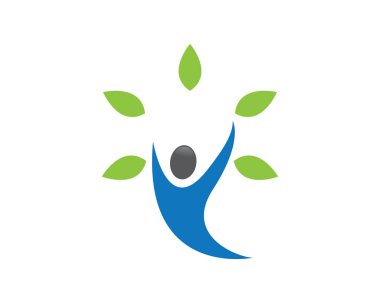 Sağlıklı Yaşam Logosu vektör ikonu çizimi tasarımı