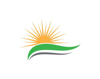 Güneş logosu şablon vektör resimleme tasarımı