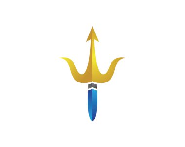 Trident Logo Şablonu vektör çizimi tasarımı