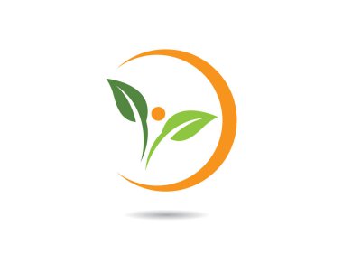 Yeşil yapraklı ekoloji doğa element ikonu logoları