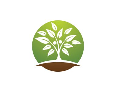 Yeşil yapraklı ekoloji doğa element ikonu logoları