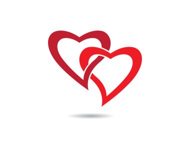 Aşk logo şablonu simge çizimi tasarımı