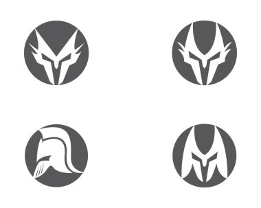 Spartalı miğfer logosu vektör simgesi