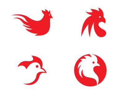 Rooster logo şablon vektör resimleme