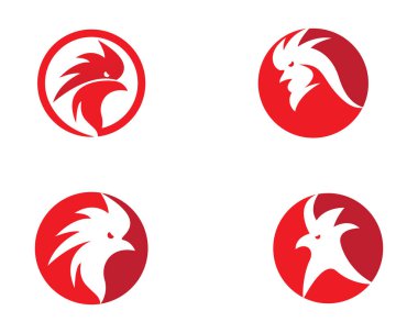 Rooster logo şablon vektör resimleme