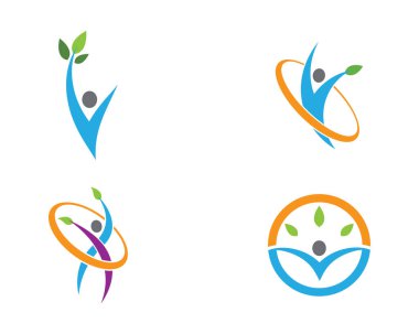 Sağlıklı Yaşam Logosu vektör ikonu çizimi tasarımı