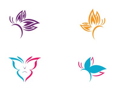 Kelebek logosu vektör ikonu çizimi tasarımı