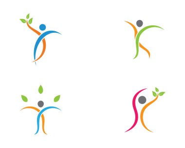 Sağlıklı Yaşam Logosu vektör ikonu çizimi tasarımı