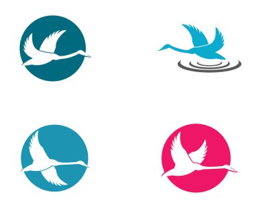 Kuğu logosu Şablon vektör resimleme tasarımı