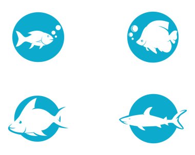 Balık logosu şablonu vektör resimleme tasarımı