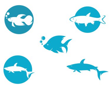 Balık logosu şablonu vektör resimleme tasarımı
