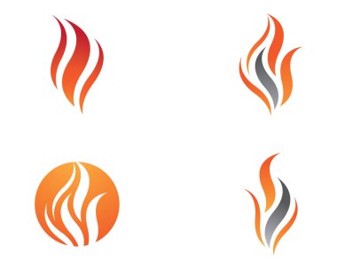 Alev Logosu Vektör Simgesi Yağ, gaz ve enerji logosu kavramını ateşle