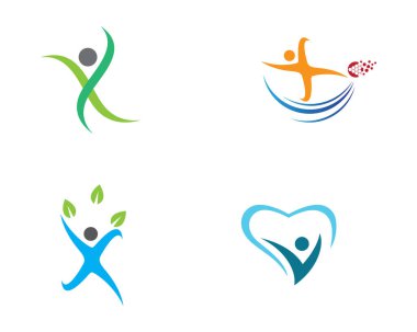 Sağlıklı Yaşam Logosu vektör ikonu çizimi tasarımı