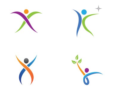 Sağlıklı Yaşam Logosu vektör ikonu çizimi tasarımı