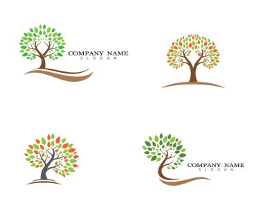 Yeşil yapraklı ekoloji doğa element ikonu logoları