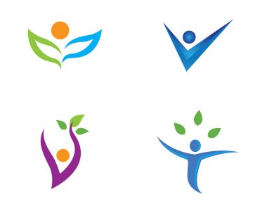 Sağlıklı Yaşam Logosu vektör ikonu çizimi tasarımı